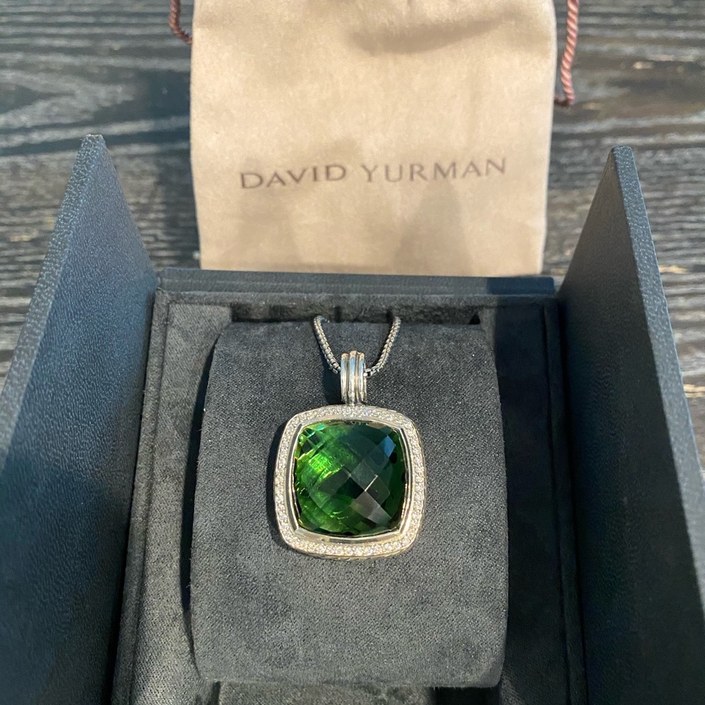 David Yurman diamond peridot Albion Necklace